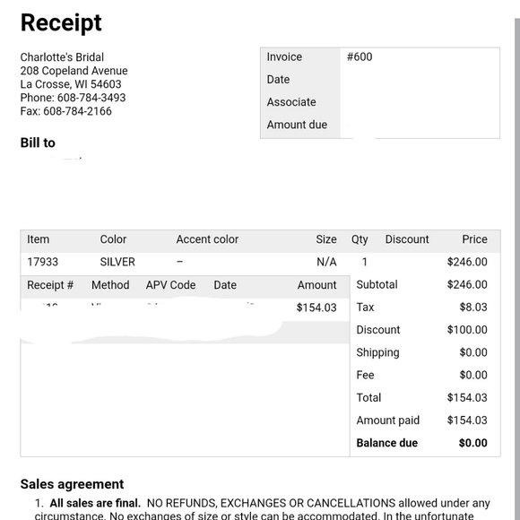 One of a kind silver wedding head band - Picture 5 of 5